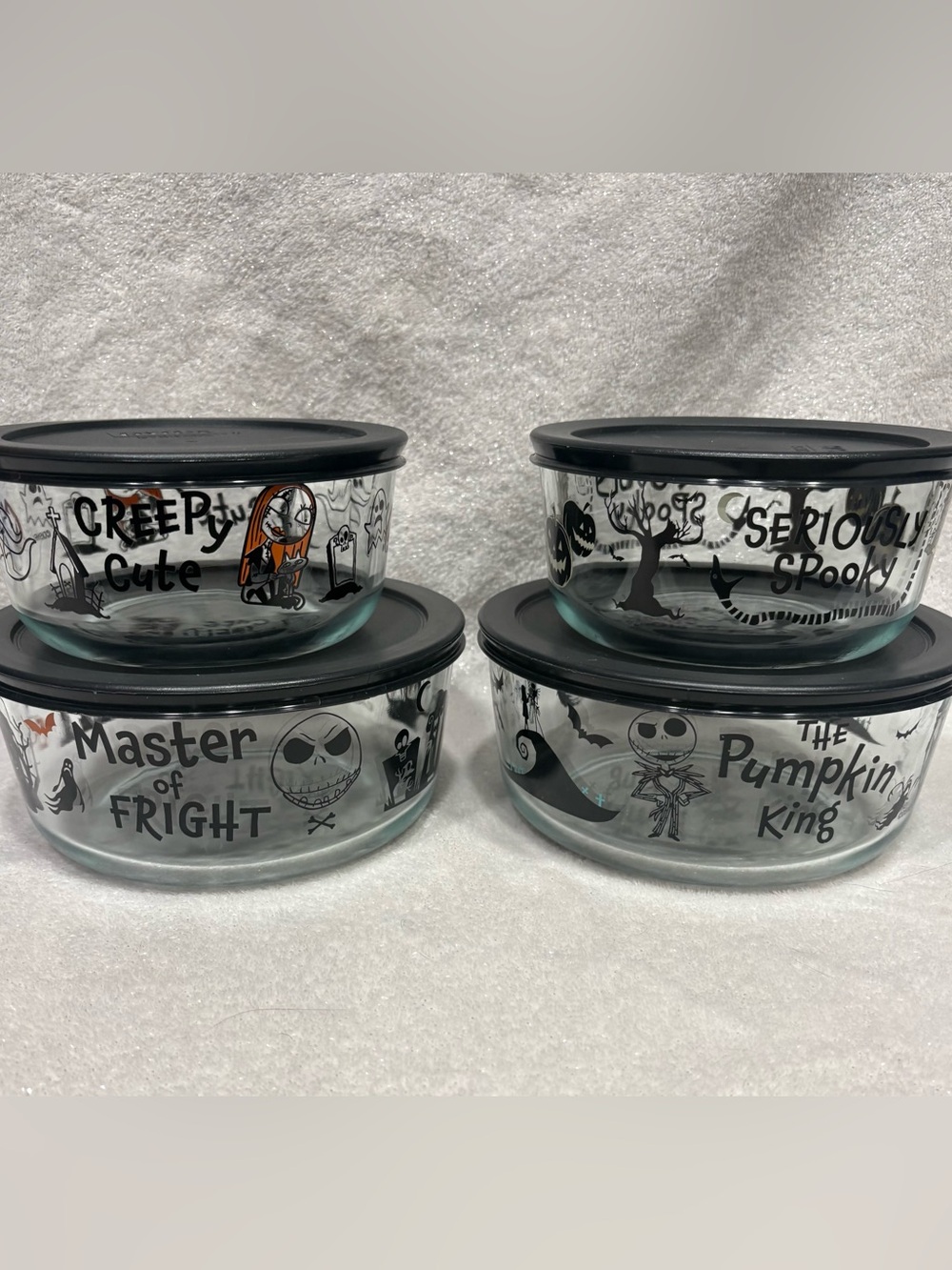 Nightmare Before Christmas Pyrex Set of 4